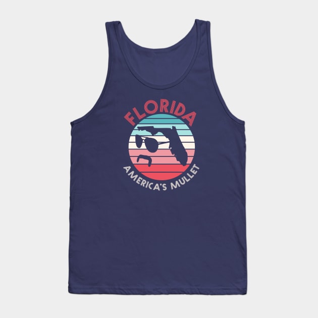 Florida, America's Mullet // Funny Florida Retro Sunset Tank Top by SLAG_Creative